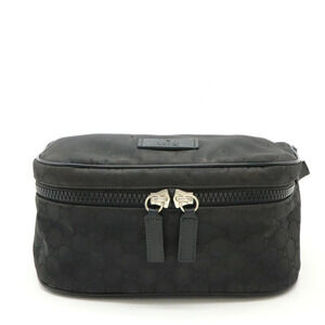 Gucci GG Body Bag Waist Hip Shoulder Leather Black